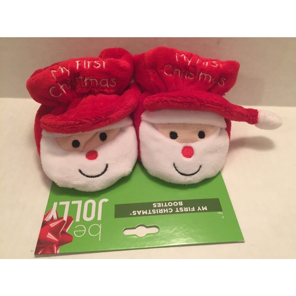 My First 1st Christmas Infant Baby Booties Shoes - Picture 3 of 6